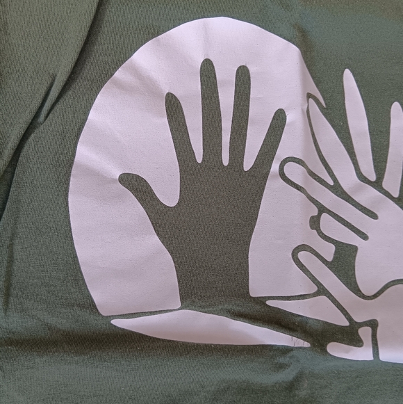 Gildan Green Short Sleeve Tee with Hand Design - Picture 2 of 9